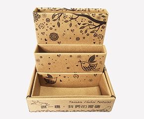三層牛皮瓦楞紙盒(文具收納盒)